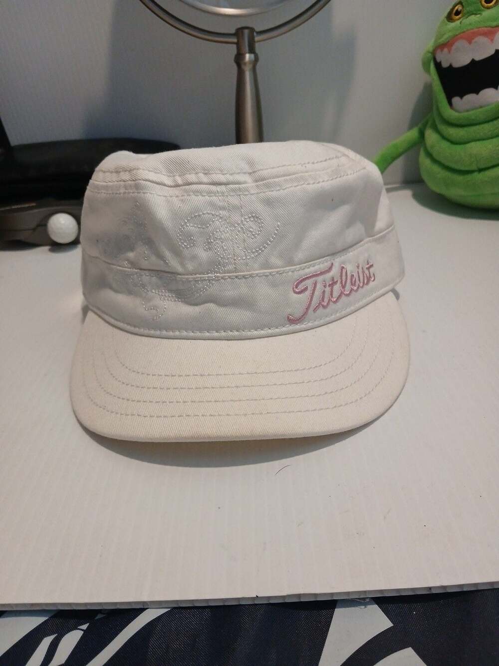Titleist Cadet Golf Hat Military Style White Pink Adjustable